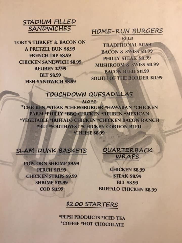 Menu at Bench Warmers Sports Bar & Grill, Sandusky