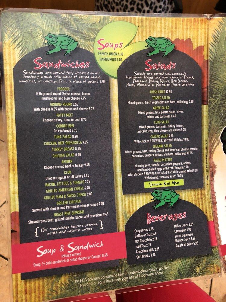 Menu at Frog Pond restaurant, Saint Pete Beach