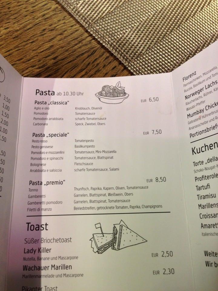 Menu at Pasta & Cafe by Interspar Wien Mitte The Mall, Vienna, Landstraßer Hauptstraße 1B