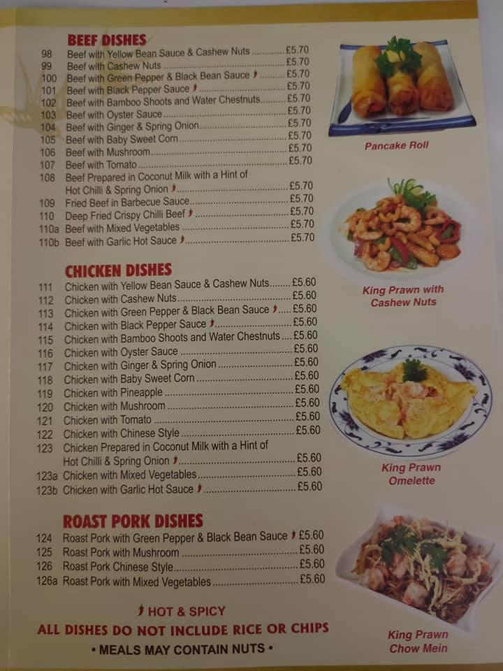 Menu at Brackley Chinese Takeaway fast food, Brackley