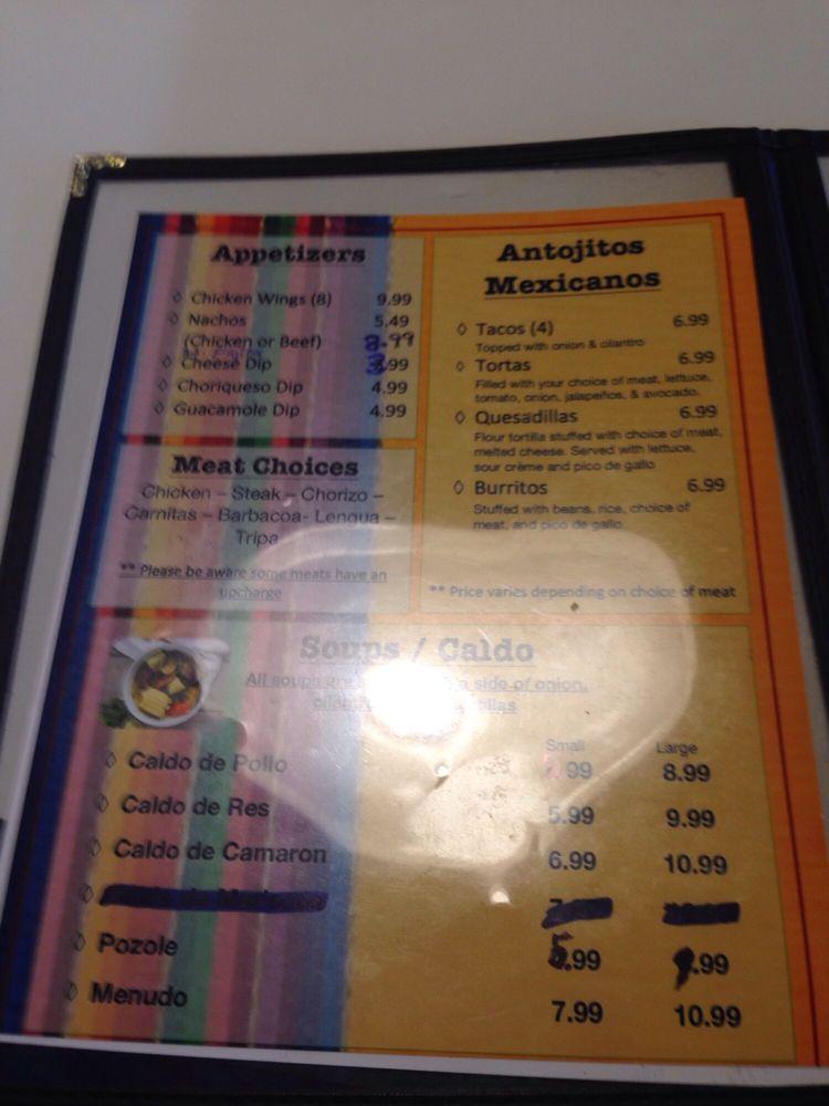 Menu at Taqueria Siete restaurant, Mount Airy