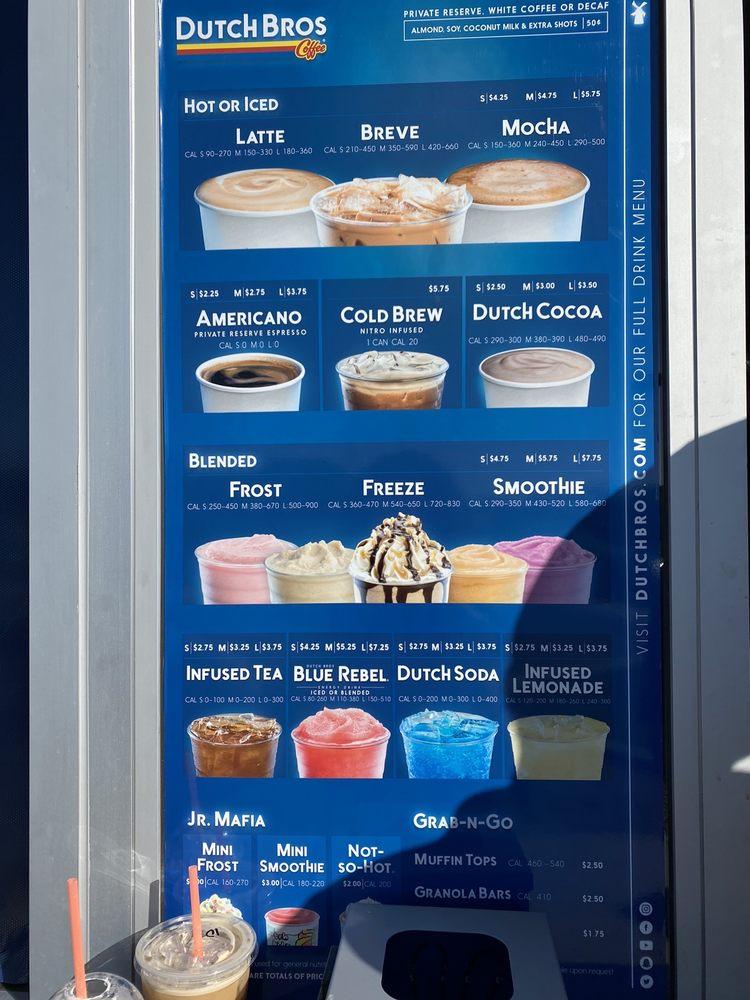 Menu at Dutch Bros Coffee pub & bar, Yuma, 1512 S 4th Ave