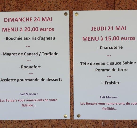 Menu au LES BERGERS restaurant,