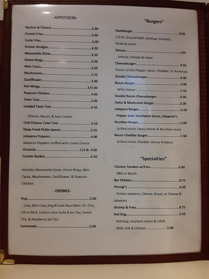 Menu at JJ's Crumstown Tavern pub & bar, South Bend, Crumstown Hwy