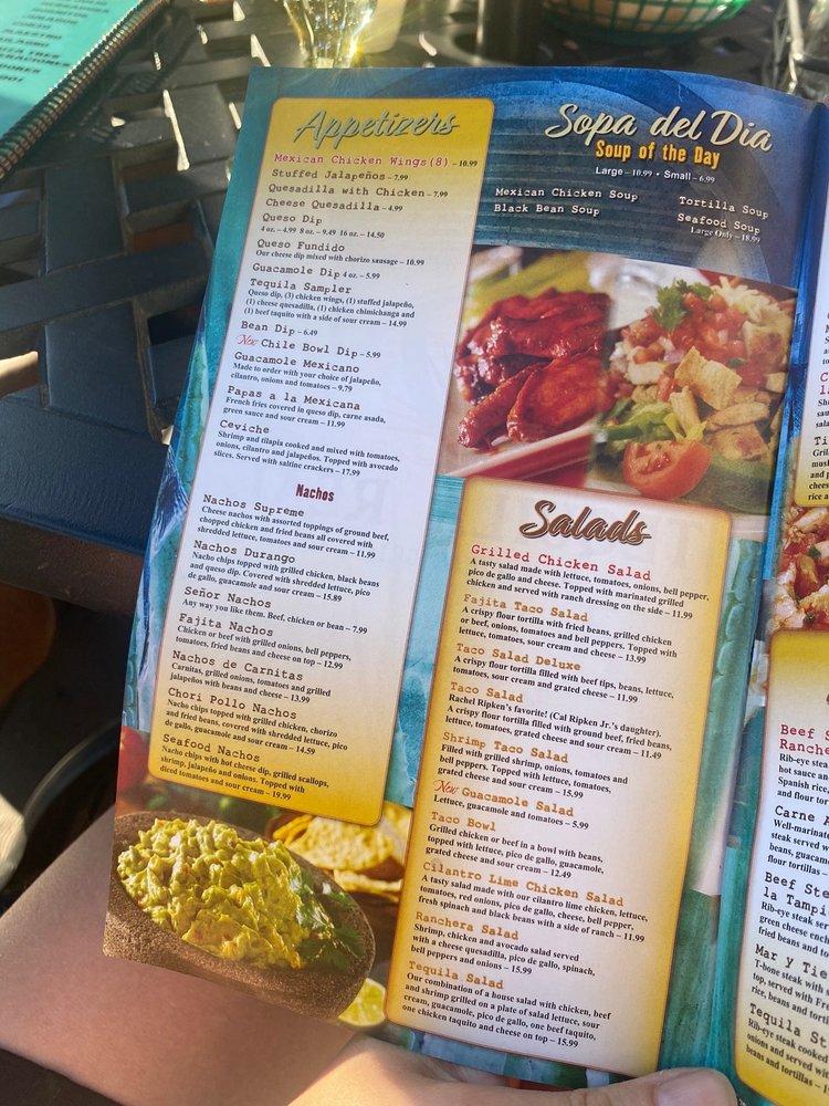 Menu at Tequila Real restaurant, Milton