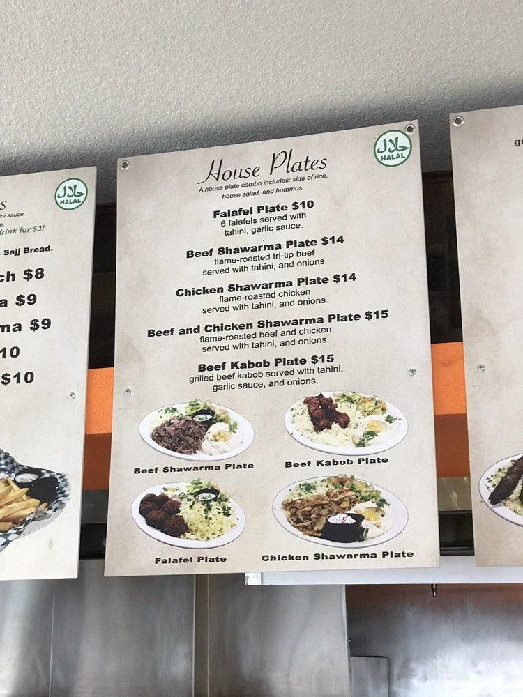 Menu at Shawarma House restaurant, Garden Grove