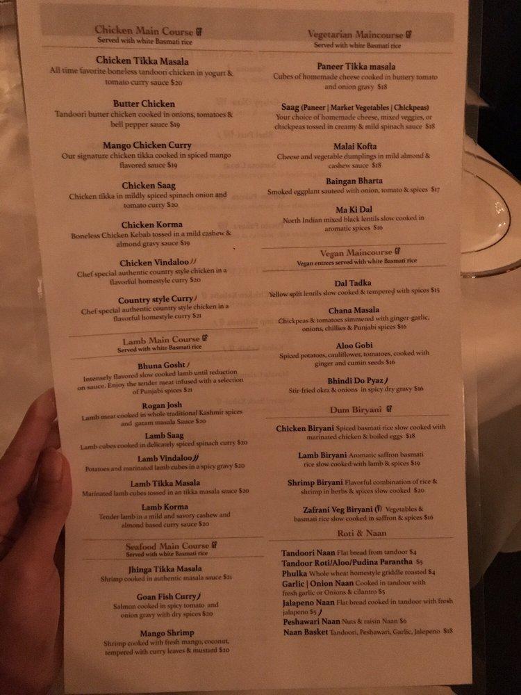 Carta del restaurante TABLA FINE INDIAN CUISINE (NJ) [BYOB] {DINE IN