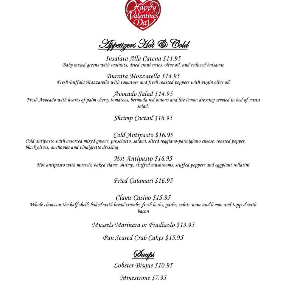 Menu at La Catena restaurant, Ardsley