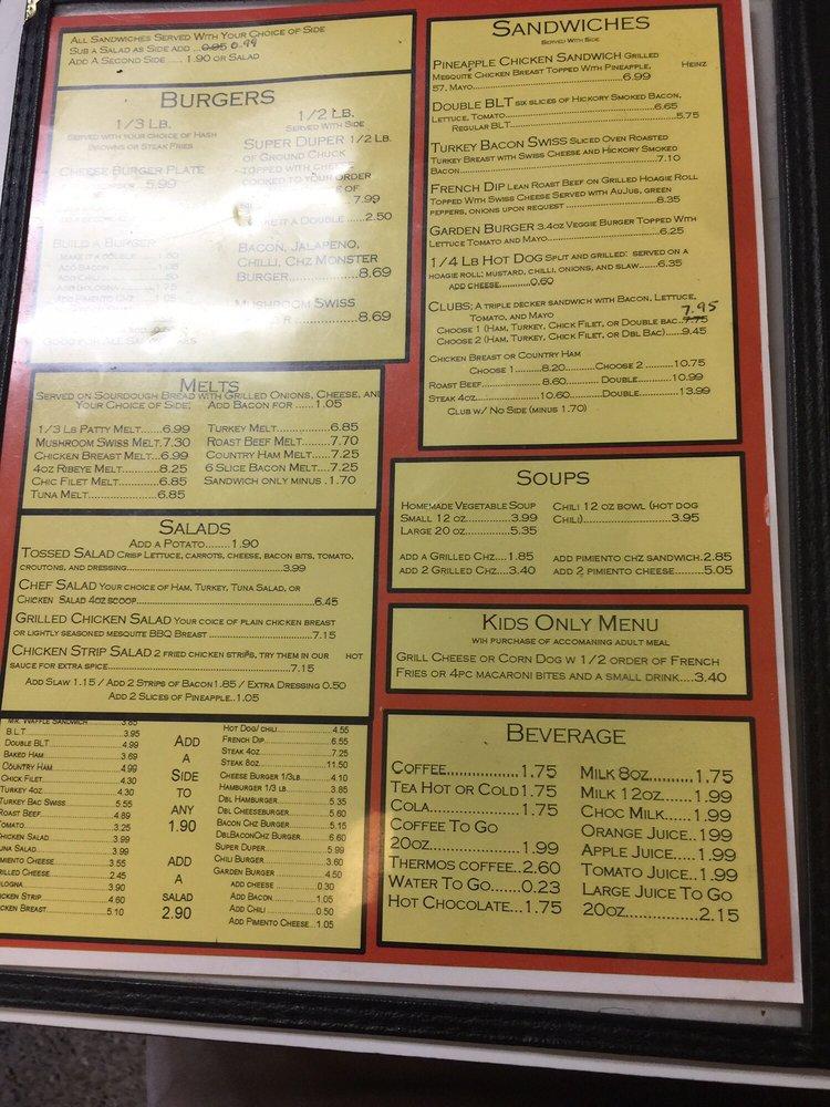 Menu at Mr Waffle restaurant, Gaffney