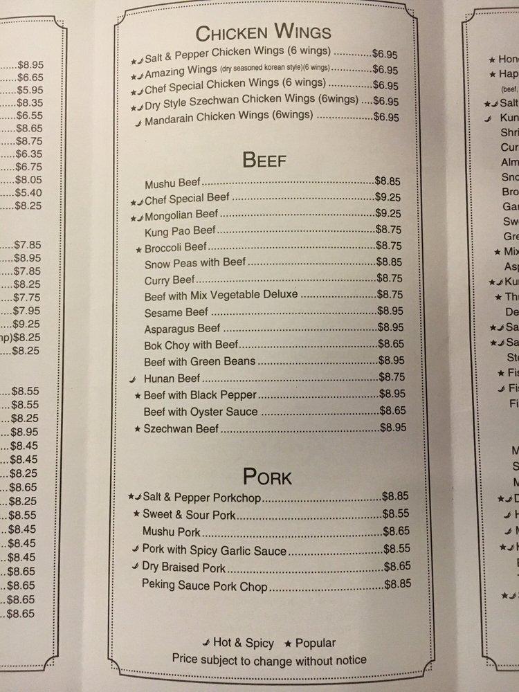 Menu at Amazing Kitchen restaurant, Tracy