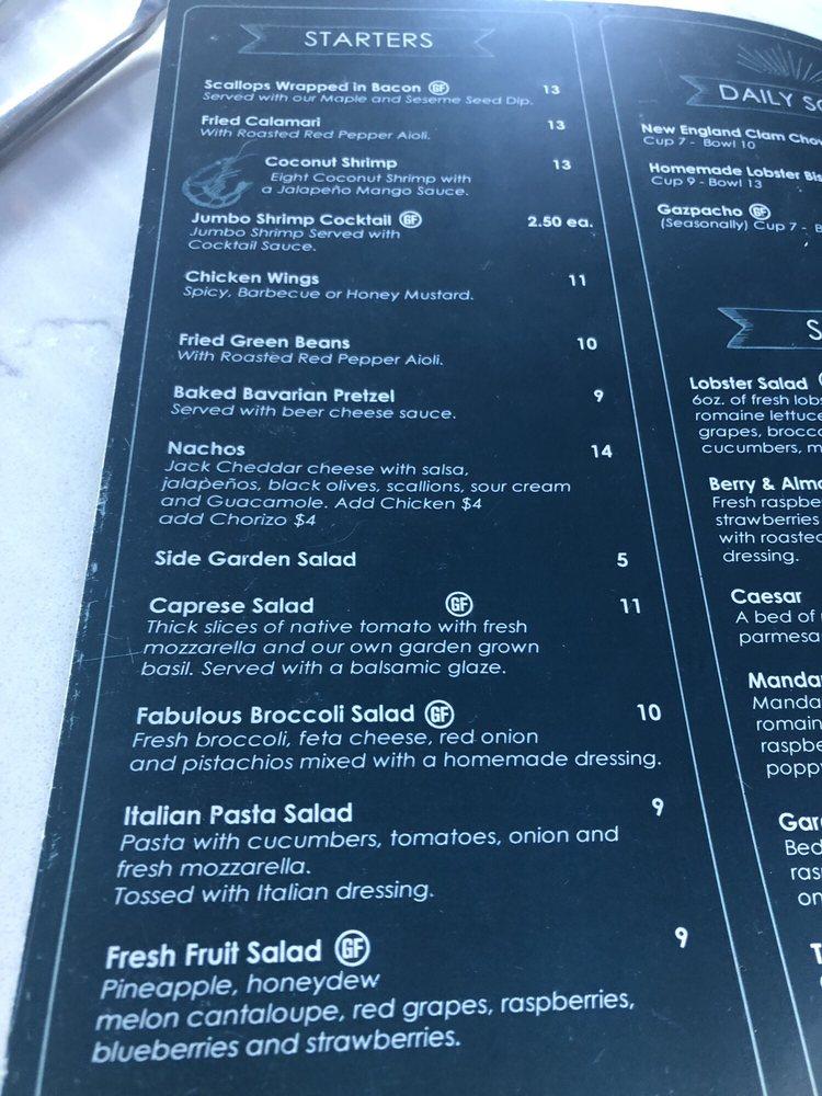 Menu at Rose Cove Ogunquit restaurant, Ogunquit