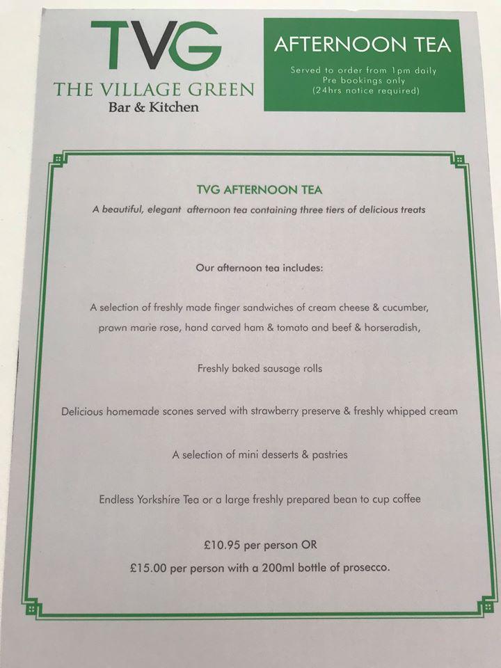 Menu at The Village Green Cafe Bar, Hull