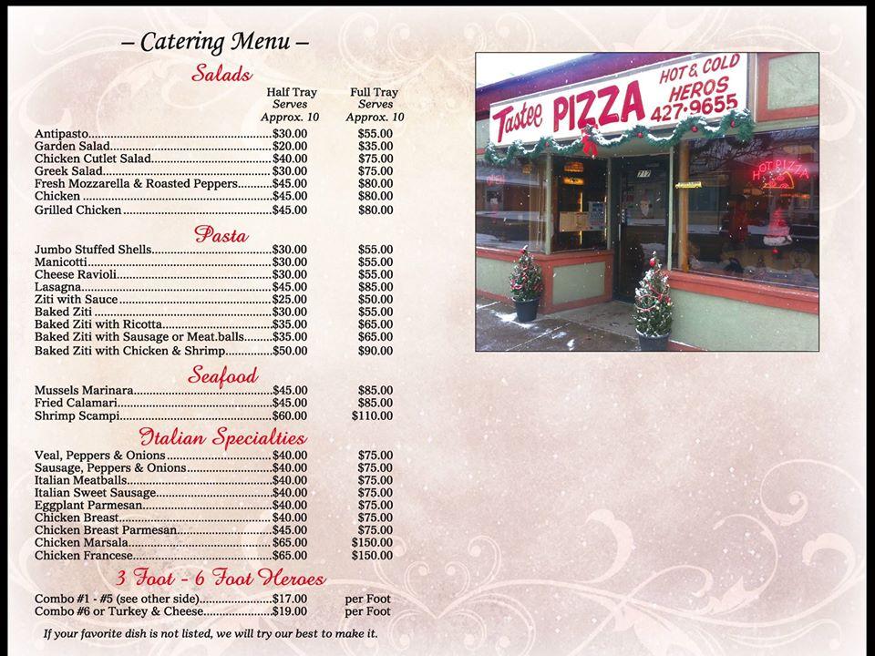 Menu at Tastee Pizza pizzeria, Hawthorne