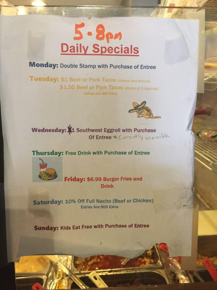 Menu at B A Burrito restaurant, Jonesboro