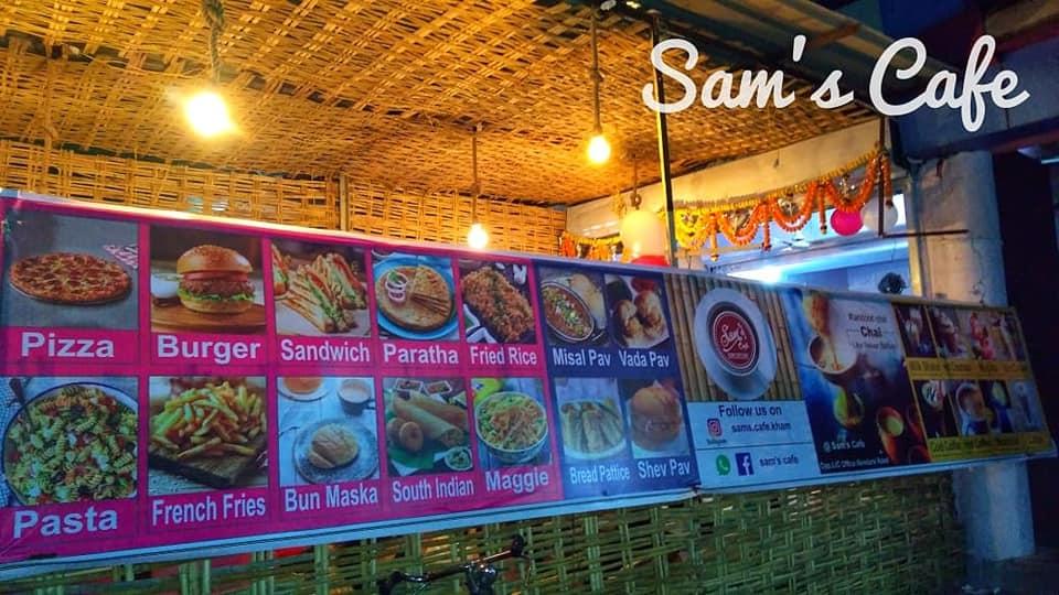 Menu at Sam's Cafe, Khamgaon