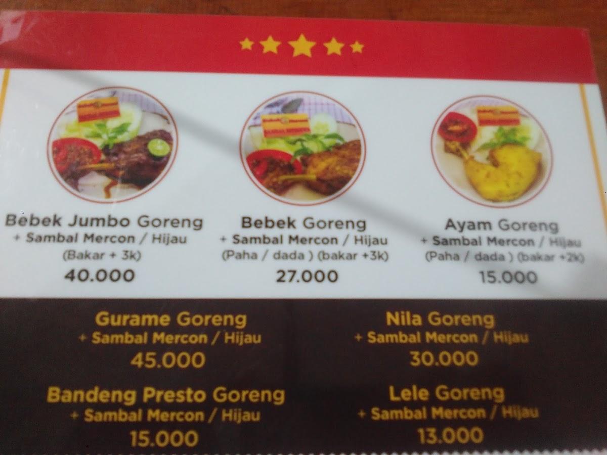 Menu at Bebek Mercon Surabaya - Dewi Sri, Mengwi