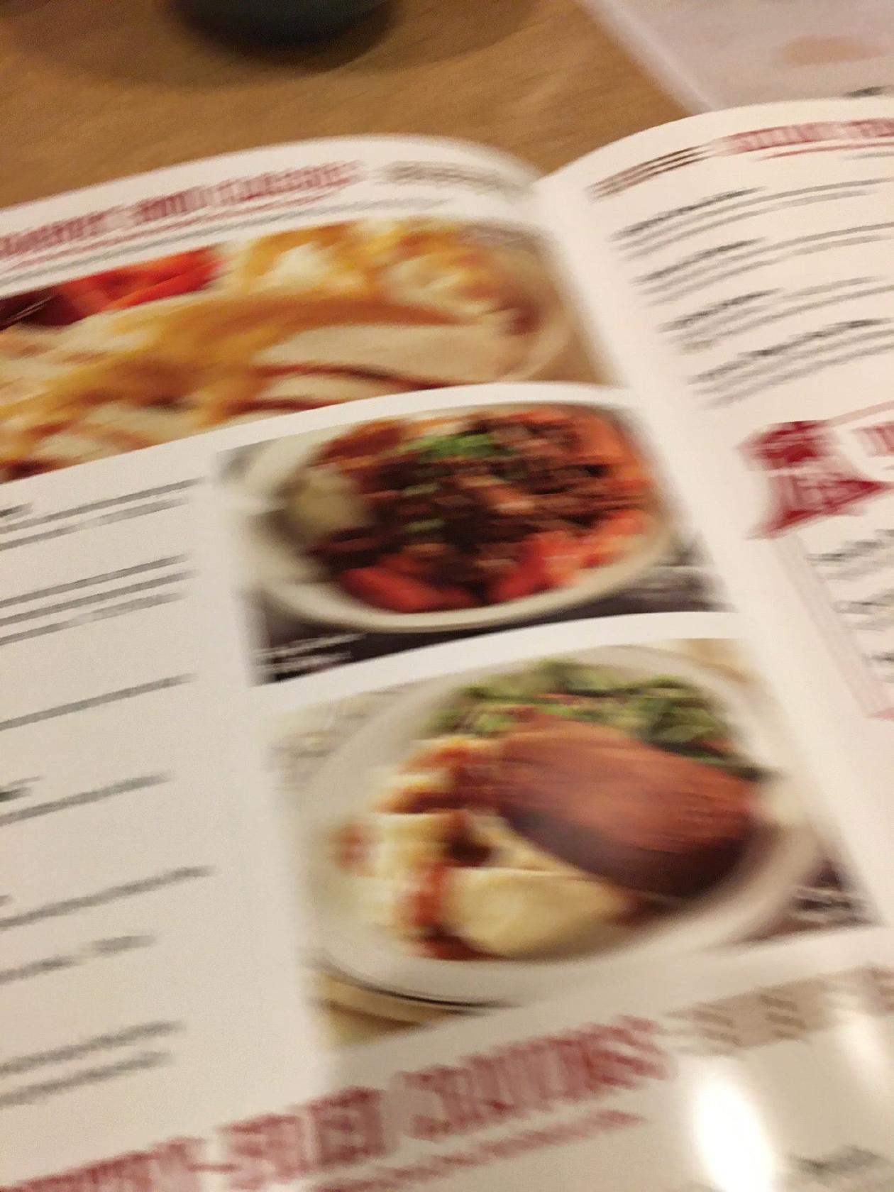 Menu at Bob Evans restaurant, Bensalem