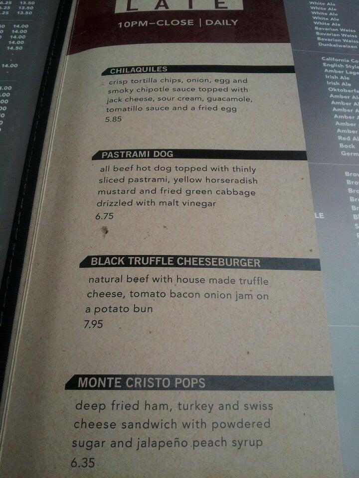 Carta del pub y bar Yard House, Roseville