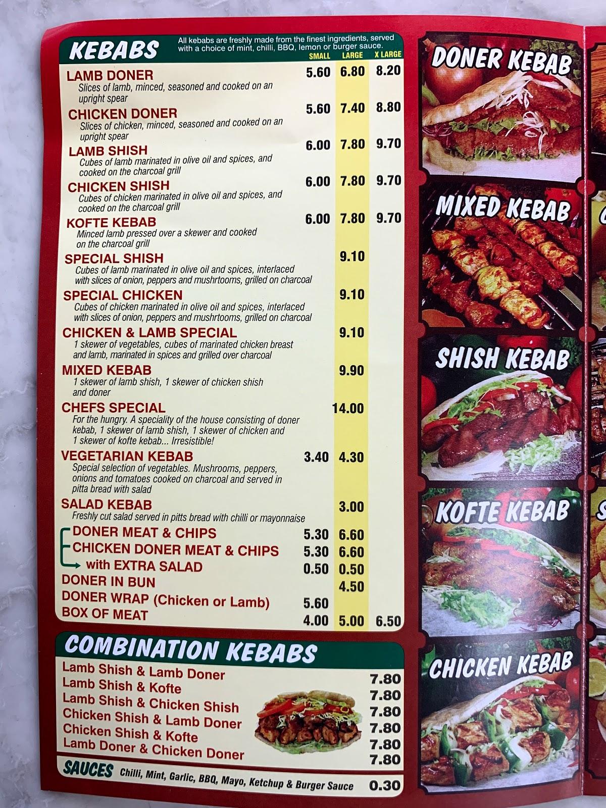 Menu at Best Kebab House fast food, Hemel Hempstead