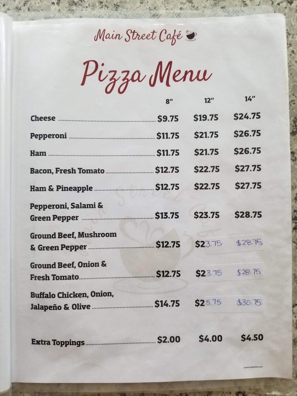 Menu at Main Street Café & Lounge, Foremost