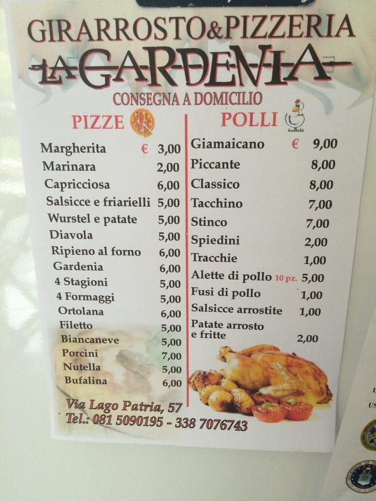 Carta De La Gardenia Ristorante Pizzeria Girarrosto Lago Patria