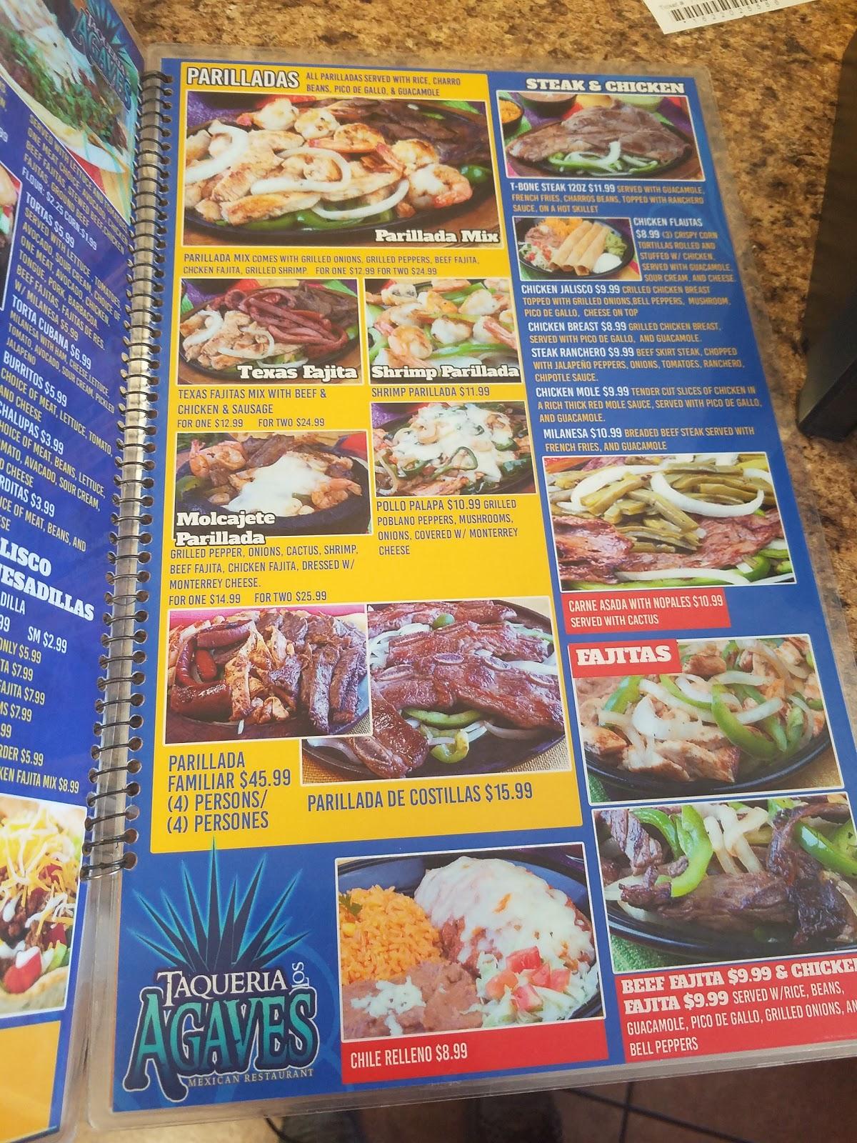 Menu at Taqueria Los Agaves restaurant Pasadena South St