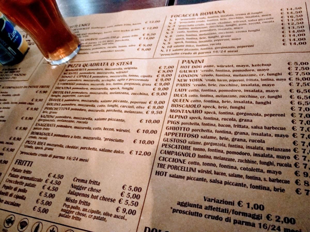 Menu Da Charly Pub Lido Delle Nazioni