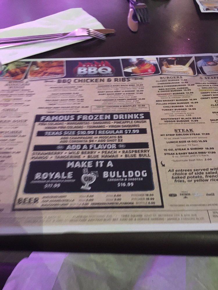 Menu at Dallas BBQ, New York City, 8914 Parsons Blvd