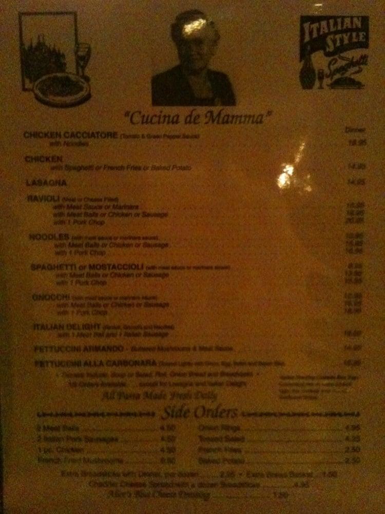 Menu at Alice's Supper Club, Iron River