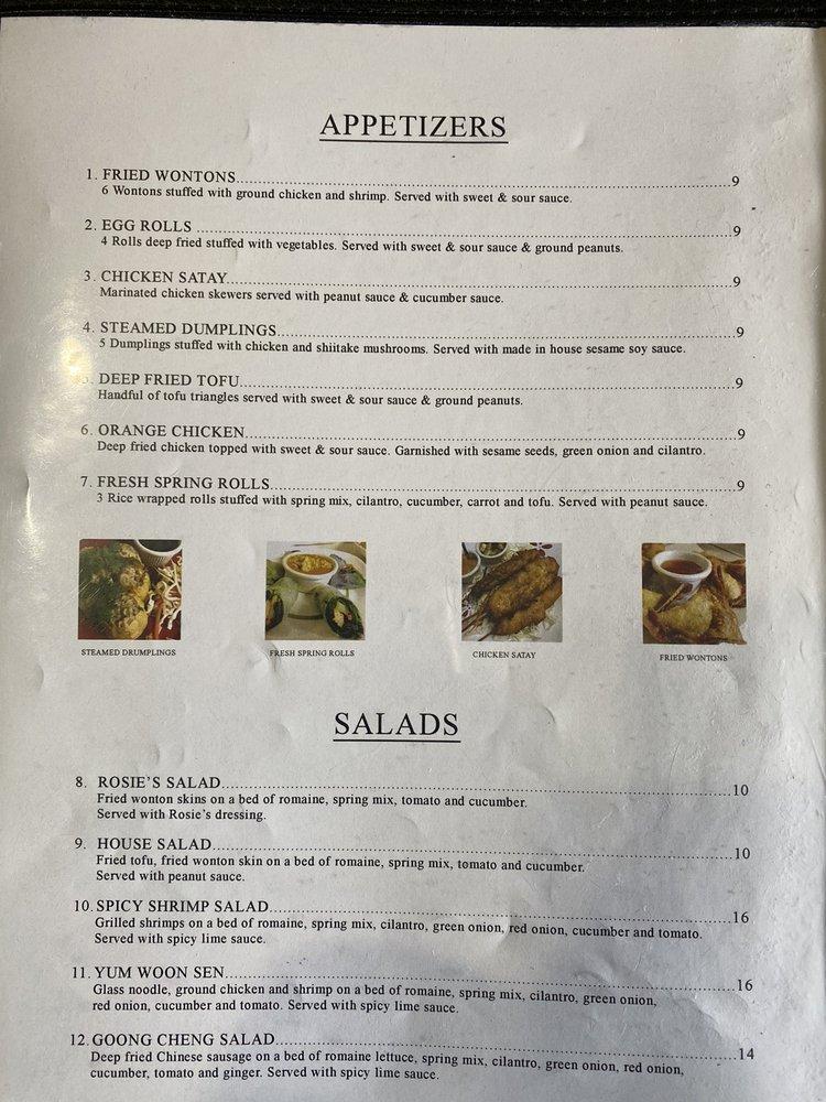 Menu at Thai Plate restaurant, Jackson, 145 Glenwood St