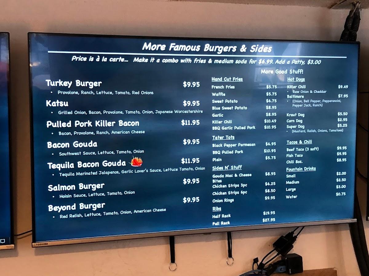 Menu at Andy's Mountain Grill restaurant, MiWuk Village, CA108