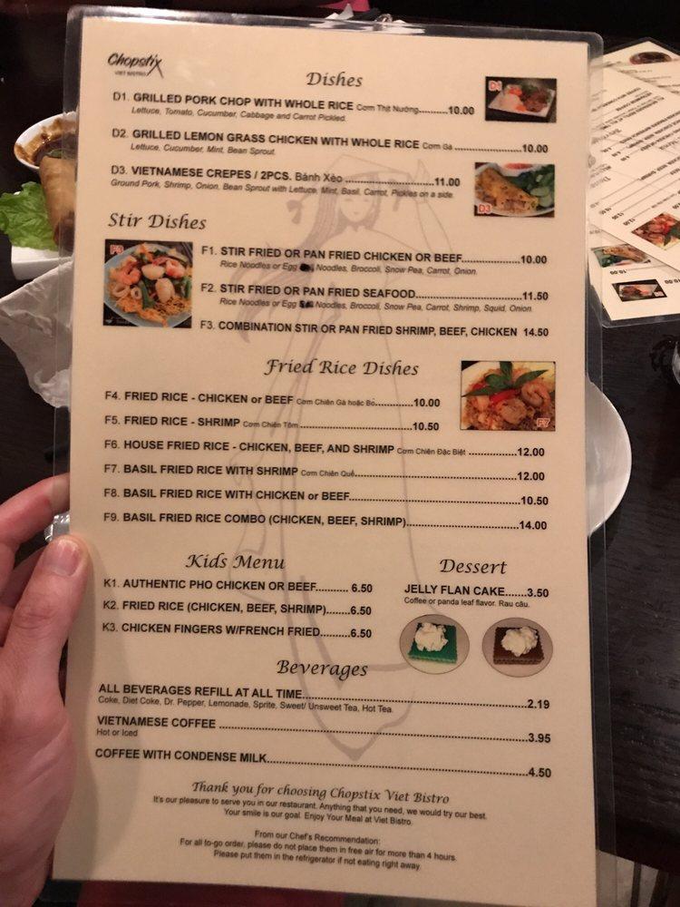 Menu at Chopstix Vietnamese, Korean, And Boba Tea restaurant