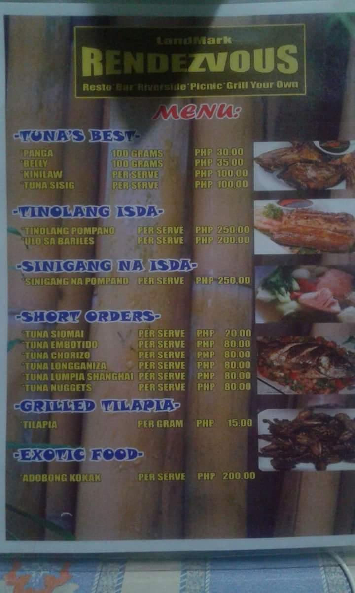 Menu at Landmark Rendezvous Tuna Grills And Resto Bar, Kidapawan City