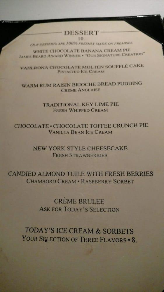 Menu at Chops Lobster Bar, Boca Raton