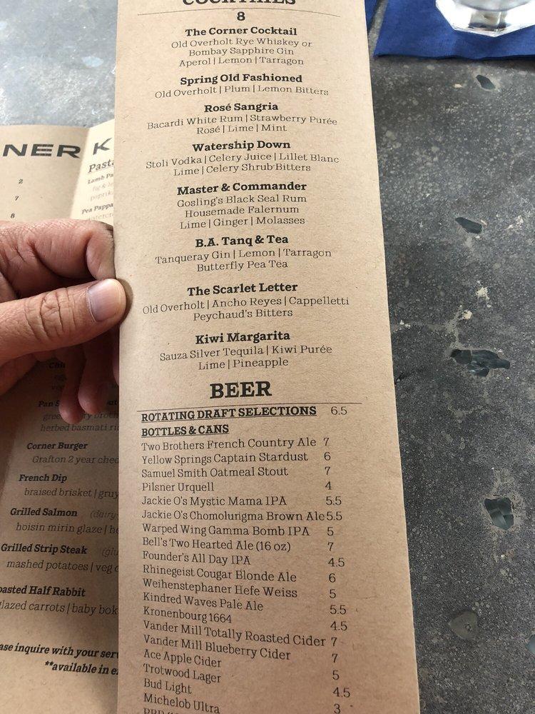 Menu at Corner Kitchen pub & bar, Dayton, 613 E 5th St