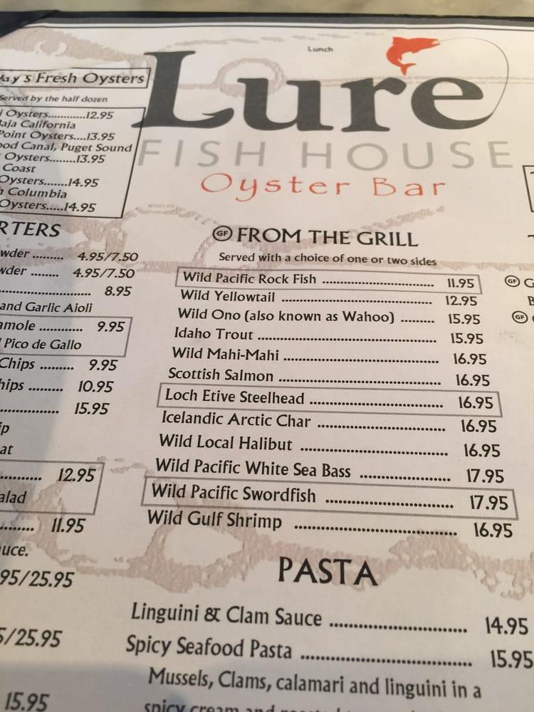 Menu at Lure Fish House pub & bar, Ventura