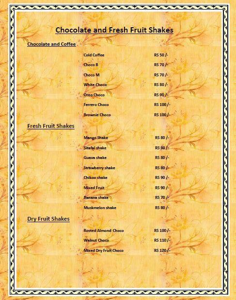 Eat Street Cafe menu