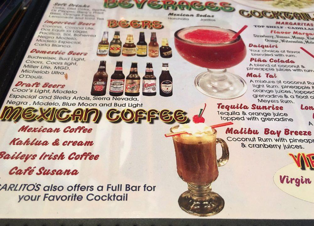 Menu at Carlito's Mexican Restaurant, Yuba City