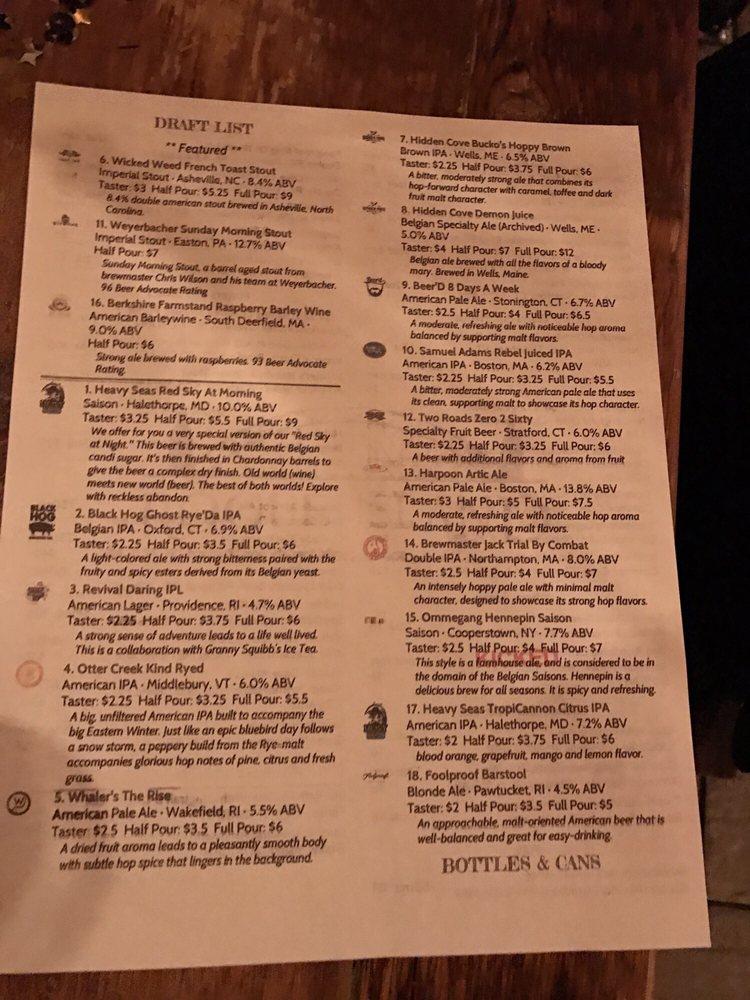 Carta de Rogue Island Local Kitchen & Bar, Providence
