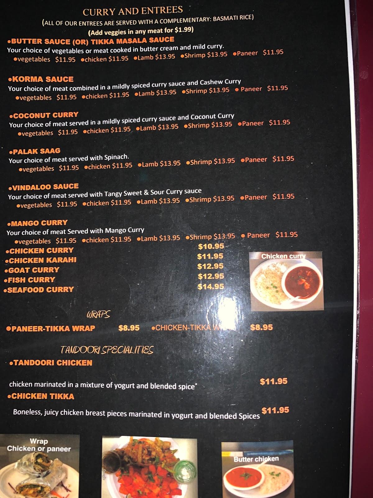 Menu at Tasty Indian Cuisine restaurant, Kent