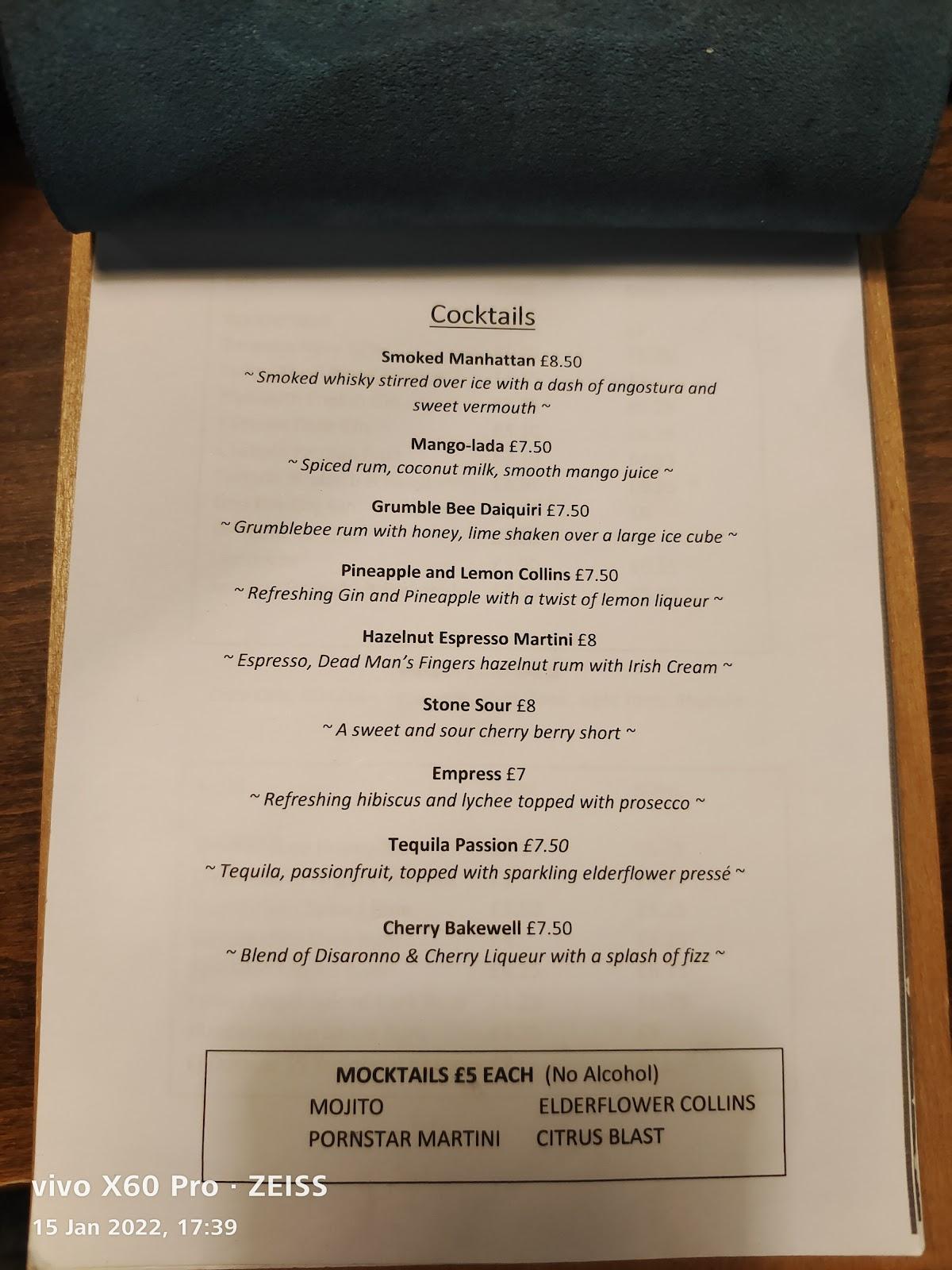 Menu at The Shed Steakhouse & Grill, Seaton