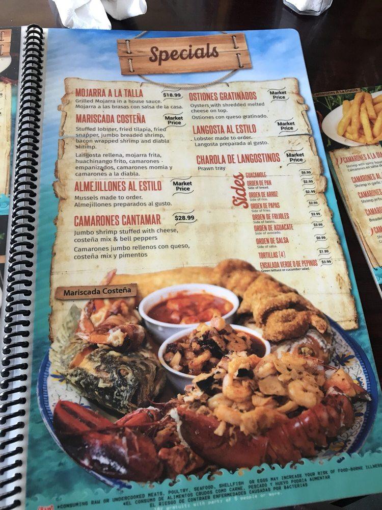 Menu at Las Costas Nayaritas restaurant, Duluth