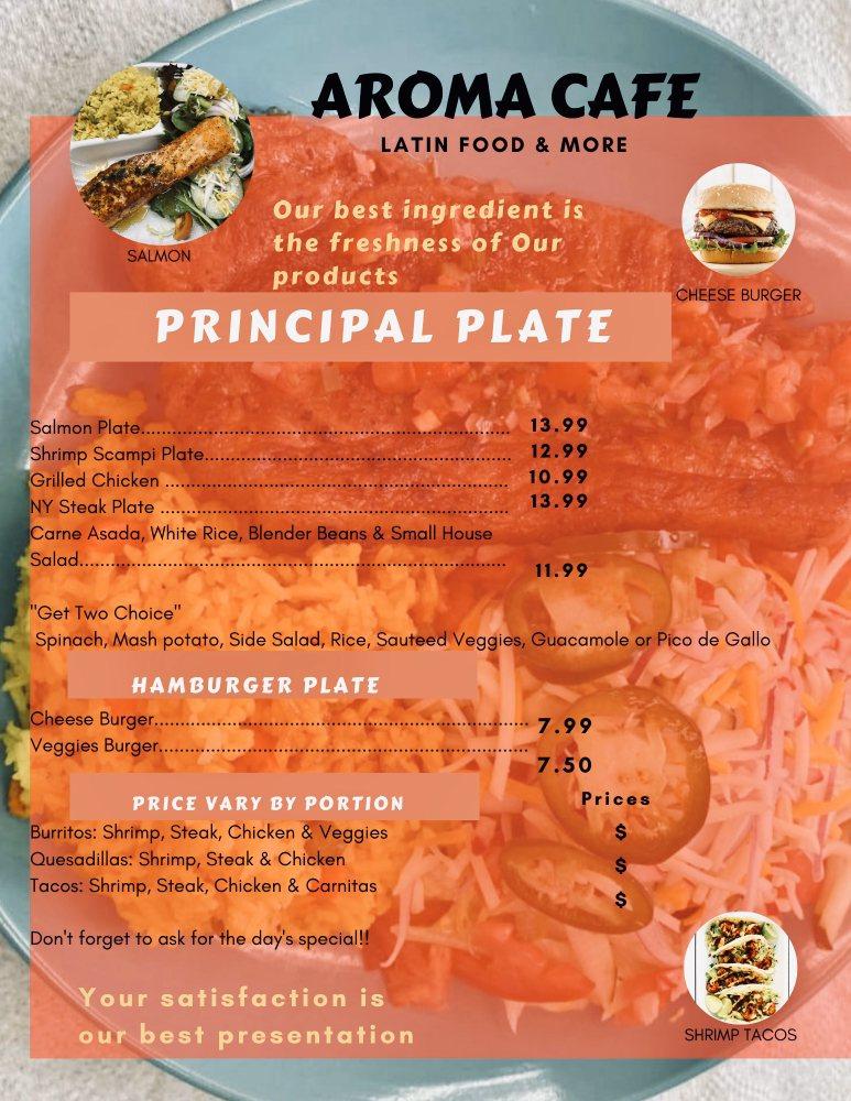 Menu at Aroma JuiceCafé pub & bar, Silver Spring