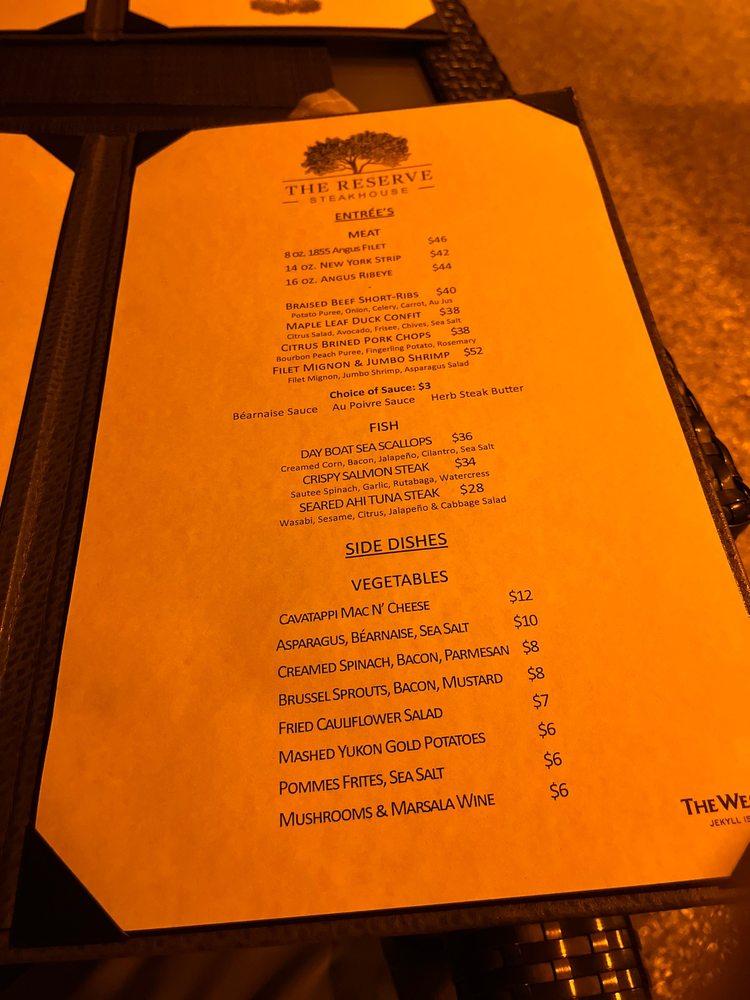 Menu at Harry's Lounge pub & bar, Jekyll Island