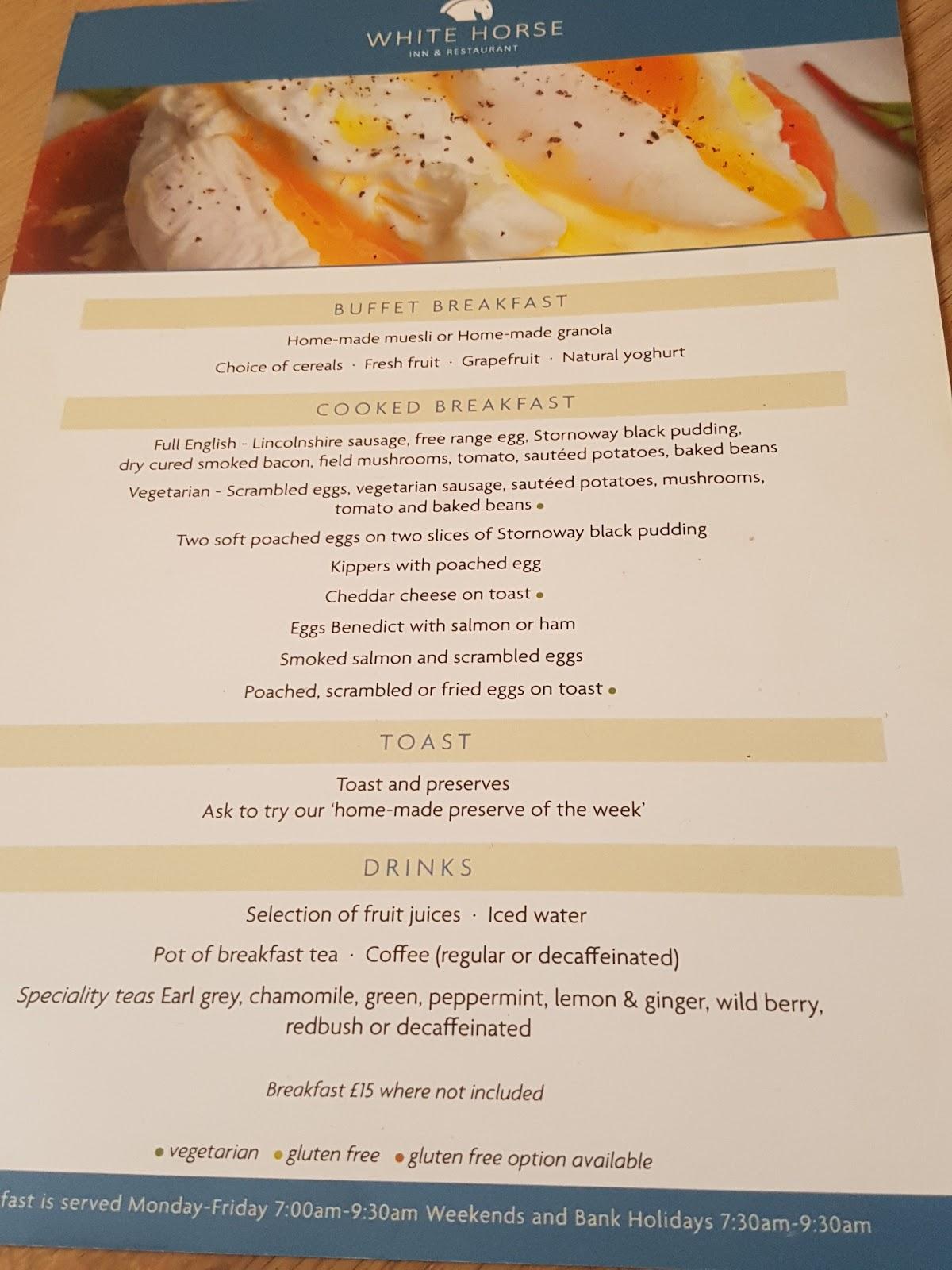 Menu at White Horse Inn pub & bar, Stoke Albany