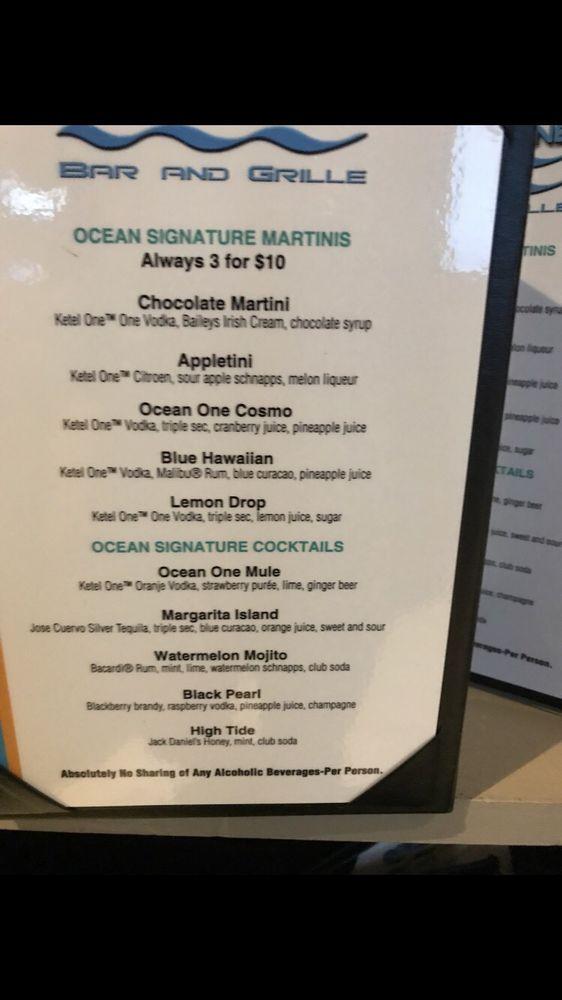 Menu at Ocean One Bar & Grille, Delray Beach