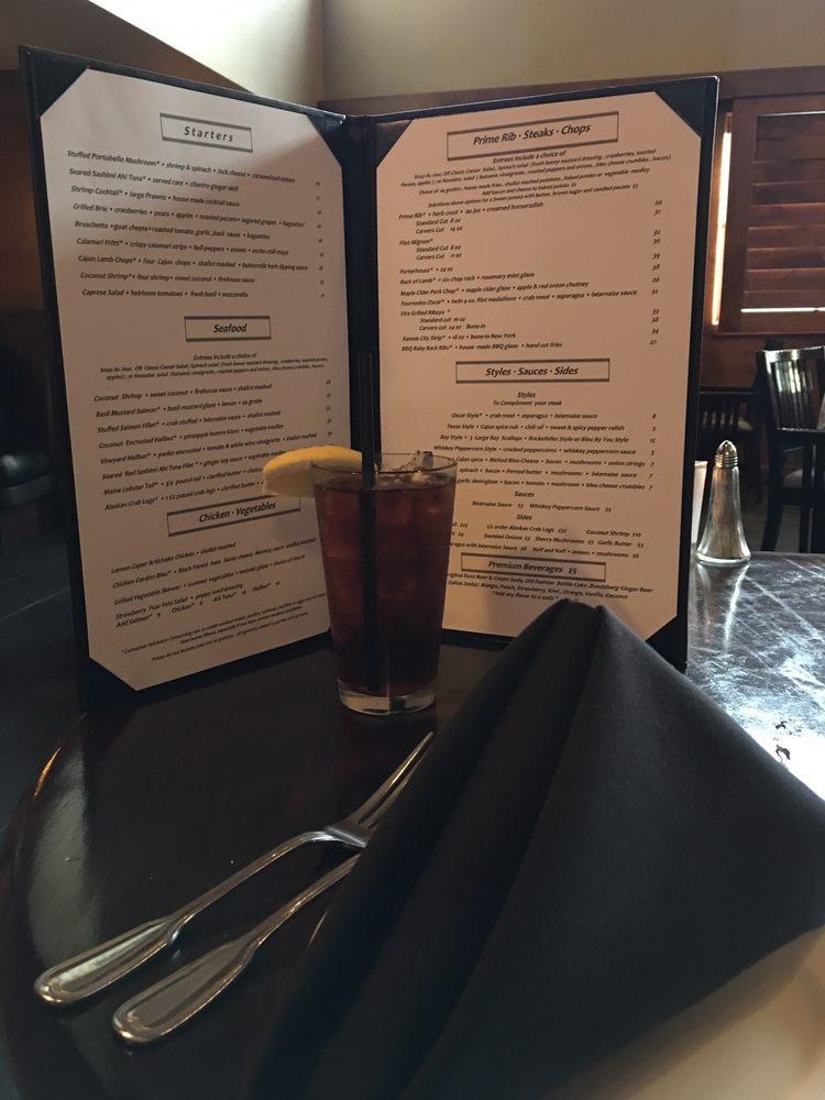 Menu at Carvers Steak & Seafood steakhouse, Sandy