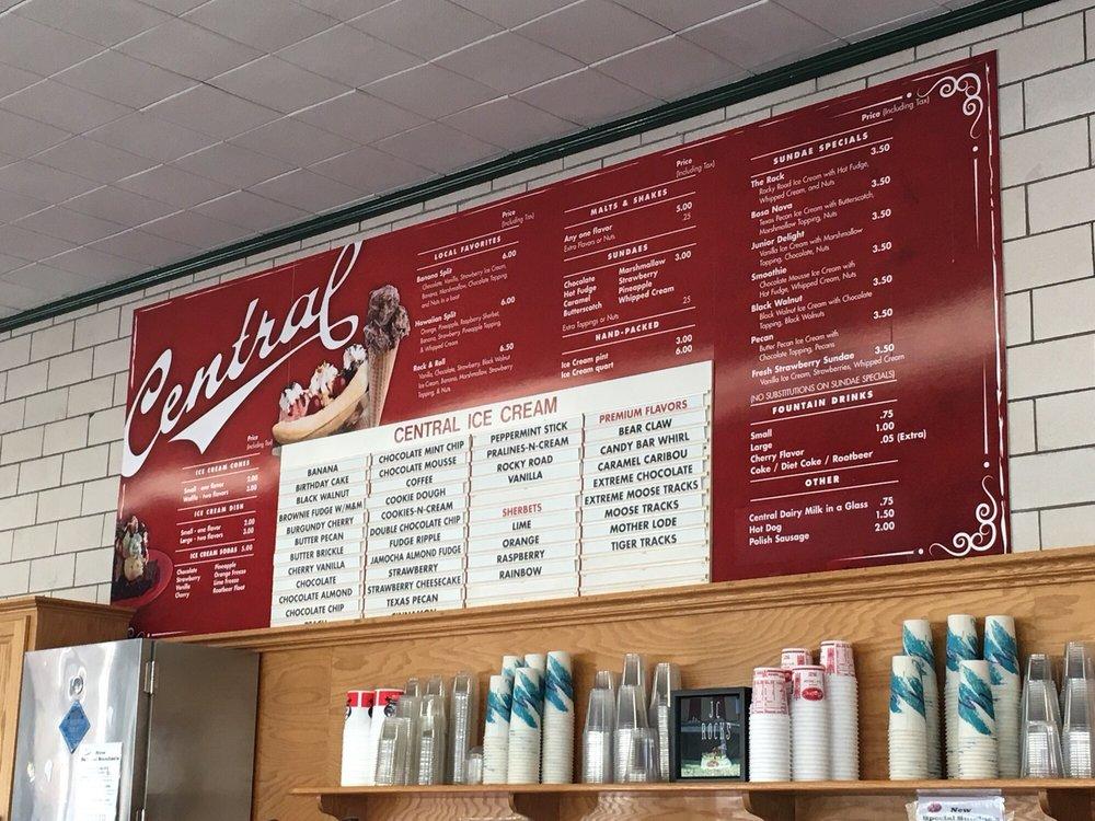 Menu at Central Dairy restaurant, Jefferson City