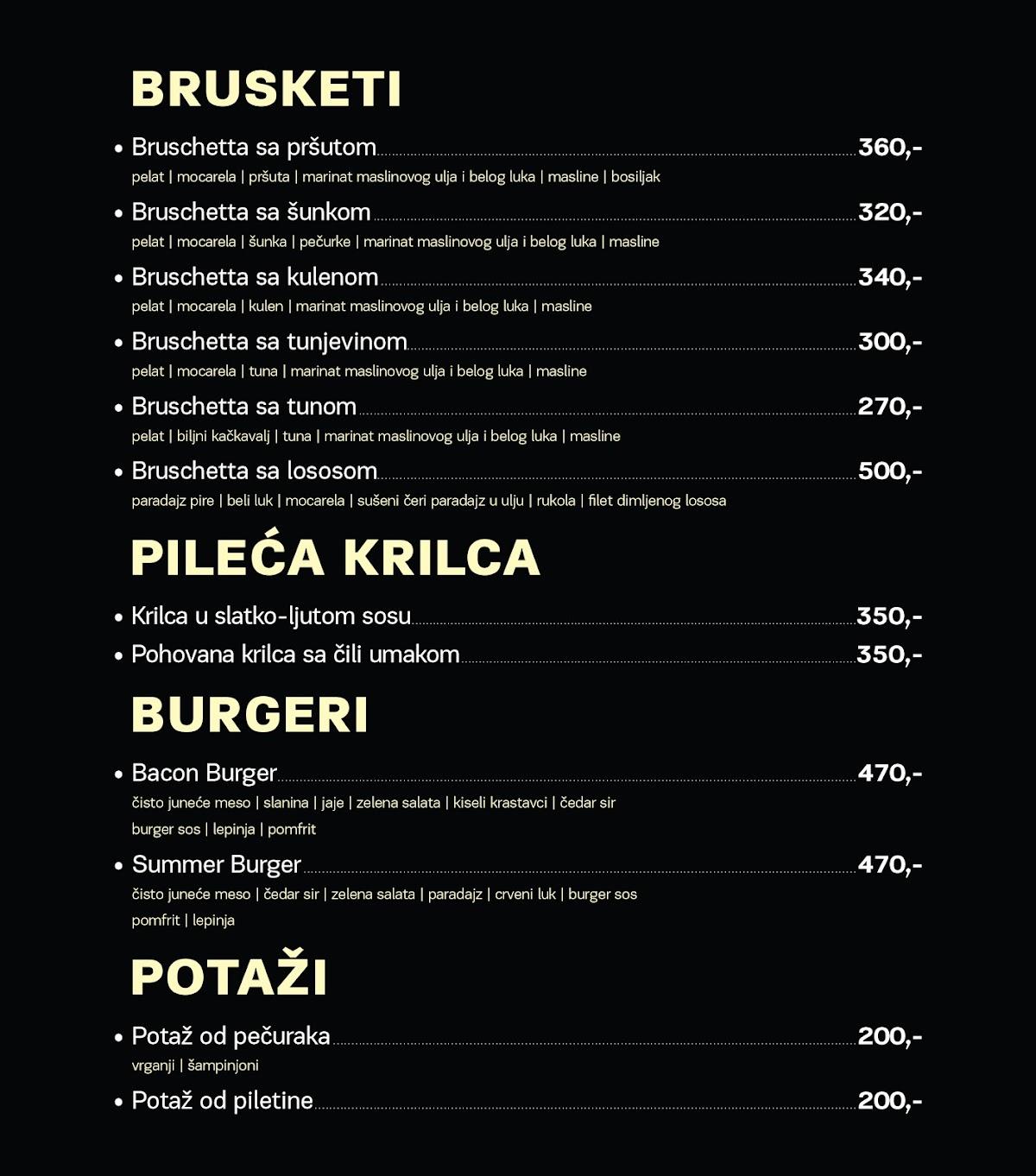 Menu At San Marco Požarevac Restaurant, Požarevac