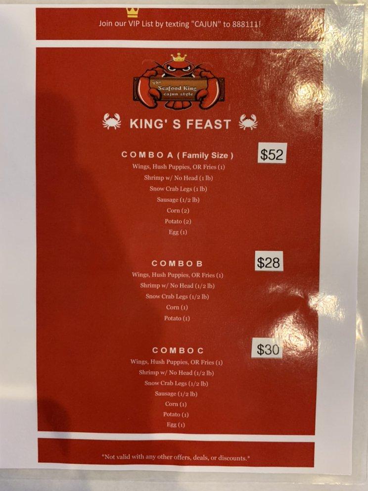 Menu at The Seafood King Bessemer restaurant, Bessemer